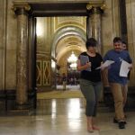 La presidenta del grupo parlamentario de la CUP, Mireia Boya, momentos antes de la rueda de prensa, en el Parlamen.