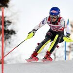 Mikaela Shiffrin durante la prueba celebrada en Levi (Finlandia)