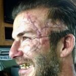 David Beckham caracterizado para «Rey Arturo: La leyenda de Excalibur»