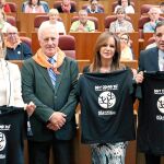 Alicia García, Jesús Corrales, Silvia Clemente y Antonio María Sáez Aguado en el acto institucional celebrado en las Cortes de Castilla y León con motivo del Día Mundial de al salud Mental