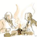 Una ilustración del libro que presenta a Don Juan y Alfonso Ussía a finales de los 80