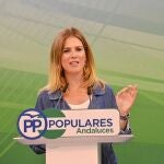 Ana Mestre, ayer, en la sede regional de su partido en Sevilla