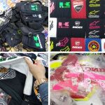 Algunos de los artículos falsificados que se vendían en varios puestos de la Feria de la Moto