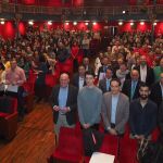 El presidente de la Diputación de Valladolid, Jesús Julio Carnero, junto a los participantes y asistentes al Congreso Provincial «Informa e Influye»