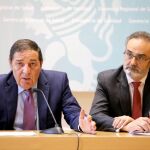 El consejero de Sanidad, Antonio Sáez Aguado, y el director general de Innovación y Resultados en Salud, Rafael Sánchez Herrero, impulsores de este Concurso