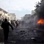 Imagen tomada de un vídeo que muestra el atentado en Azas.