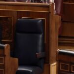 Imagen de Pablo Iglesias, líder de la formación morada, en el Congreso de los Diputados