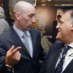 Javier Tebas, presidente de LaLiga, y el presidente de la RFEF, Luis Rubiales