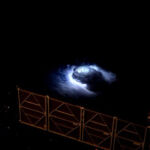 Chorros azules captados desde la estación espacial