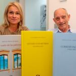 La gerente y el director de la Fundación Jorge Guillén, Pilar Alonso y Antonio Piedra, respectivamente, con algunas de las obras publicadas a lo largo de este año