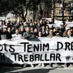 Protesta de los conductores de VTC en Barcelona.