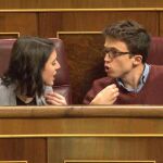Irene Montero e Íñigo Errejón en el Congreso de los Diputados el pasado 31 de enero.