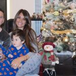Messi, con su esposa y sus hijos