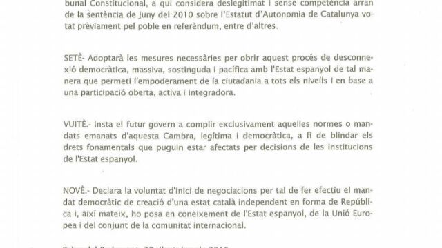 Ruptura con España: primera fase