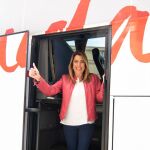 Susana Díaz arrancó la campaña en Albolote (Granada) y continuó en Alcaldá de Guadaíra (Sevilla): «La gente sabe que no nos vamos a meter con nadie, pero no me voy a callar ante ningún insulto», señaló (Foto: Efe)