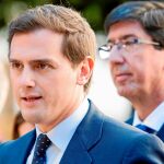 Albert Rivera arropó al líder de Cs en Andalucía, Juan Marín, y al resto de consejeros de la formación naranja en la Junta