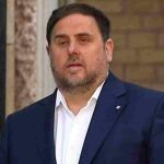 El vicerpesidente, Oriol Junqueras a su llegada a la reunión semanal del gobierno catalán tras las vacaciones de Semana Santa.