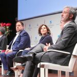 De izda. a dcha., Patrici Tixis, Oriol Junqueras, Soraya Sáenz de Santamaría, Jaume Giró y Jaume Collboni