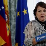 Mitzy Capriles, esposa del opositor venezolano Antonio Ledezma, durante su intervención en el Fórum Europa
