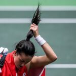 Lara Arruabarrena tras ser derrotada por Barbora Strycova (6-4, 6-4)