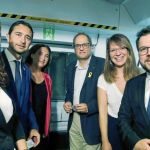 En la imagen, Quim Torra, Ada Colau, Pere Aragonès y Damià Calvet. Foto: Efe