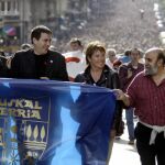 El ex alcalde de Llodio (Álava), Pablo Gorostiaga (dcha), que cumplió condena por colaborar con ETA, en una imagen de archivo junto al que fuera líder de Batasuna Arnaldo Otegi