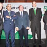 José María Albarracín, José González, Pedro Antonio Sánchez, y Juan Andrés Jiménez junto a Antonio Arroyo