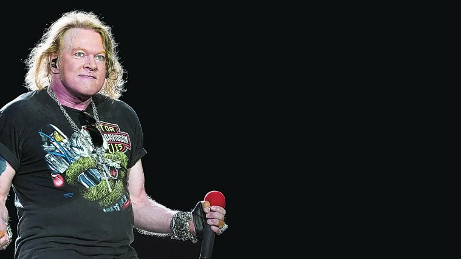 Axl Rose, vocalista de la banda, el pasado martes en el concierto que ofrecieron en Bilbao