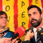 Roger Torrent, ayer en Waterloo (Bélgica) donde se reunió con Carles Puigdemont/Foto: Efe