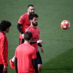Isco, en un entrenamiento en Valdebebas