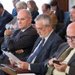 De izquierda a derecha y en primer plano, Manuel Chaves, José Antonio Griñán y Gaspar Zarrías, en el primer juicio de los ERE (Foto: Efe)