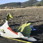Restos del avión tras el accidente