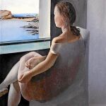 Figura de perfil. Fue comprada en 1925 por Joaquim Cusí (a la izq.) en las Galeries Dalmau. Cusí se convirtió en uno de los mejores coleccionistas de obras del joven Dalí, algunas de ellas hoy expuestas en el Museu de Montserrat