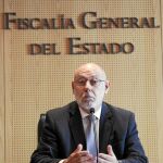 Maza, ayer, en la rueda de prensa en la que anunció la renuncia de Moix