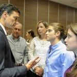 Pedro Sánchez, con residentes españoles en México.