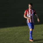 El delantero francés Kevin Gameiro, durante su presentación en el estadio Vicente Calderón