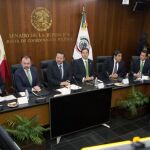 El canciller mexicano, Luis Videgaray, ayer durante una reunión en el Senado, en preparación del viaje a Estados Unidos
