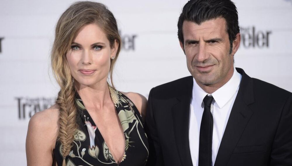 Luis Figo y su mujer Helen Swedi