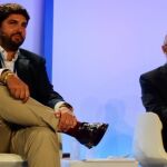El presidente de la Comunidad, Fernando López Miras, junto al ministro de Hacienda, Cristóbal Montoro, ayer en Valencia