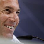 Zinedine Zidane, durante la rueda de prensa de hoy