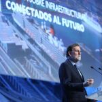 Mariano Rajoy, ayer, durante las jornadas «Conectados al futuro» que protagonizó en el Palau de Congressos de Cataluña