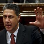 Xavier García Albiol, durante su intervención en el pleno del Parlament de Cataluña.