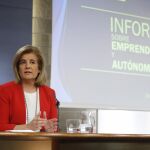 La ministra de Empleo, Fátima Báyez, durante la rueda de prensa posterior al Consejo de Ministros