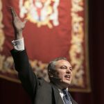 Alberto García Reyes, pregonero de la Semana Santa 2017, durante su alocución en el Maestranza