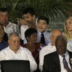 Diego Maradona entre los asistentes al último acto de despedida de Fidel Castro