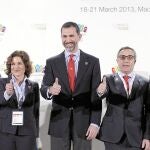 El Príncipe de Asturias clausuró la visita de la comisión junto a la alcaldesa, Ana Botella, y el presidente de Madrid'20, Alejandro Blanco