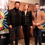 La directora general de Políticas Culturales de la Junta, Mar Sancho, acompañada por el director, Carlos Jean, y el concejal de cultura de Salamanca, Julio López