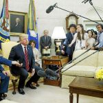 Moon Jae In y Donald Trump, durante su rueda de prensa en la Casa Blanca, ayer