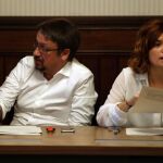 Los diputados electos de En Comú Podem Xavier Domenech y Elisenda Alamany