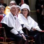 El pintor y escultor Antonio López, en el acto por el que hoy el artista ha sido investido por la Universidad Complutense de Madrid como doctor honoris causa en reconocimiento a su trayectoria artística